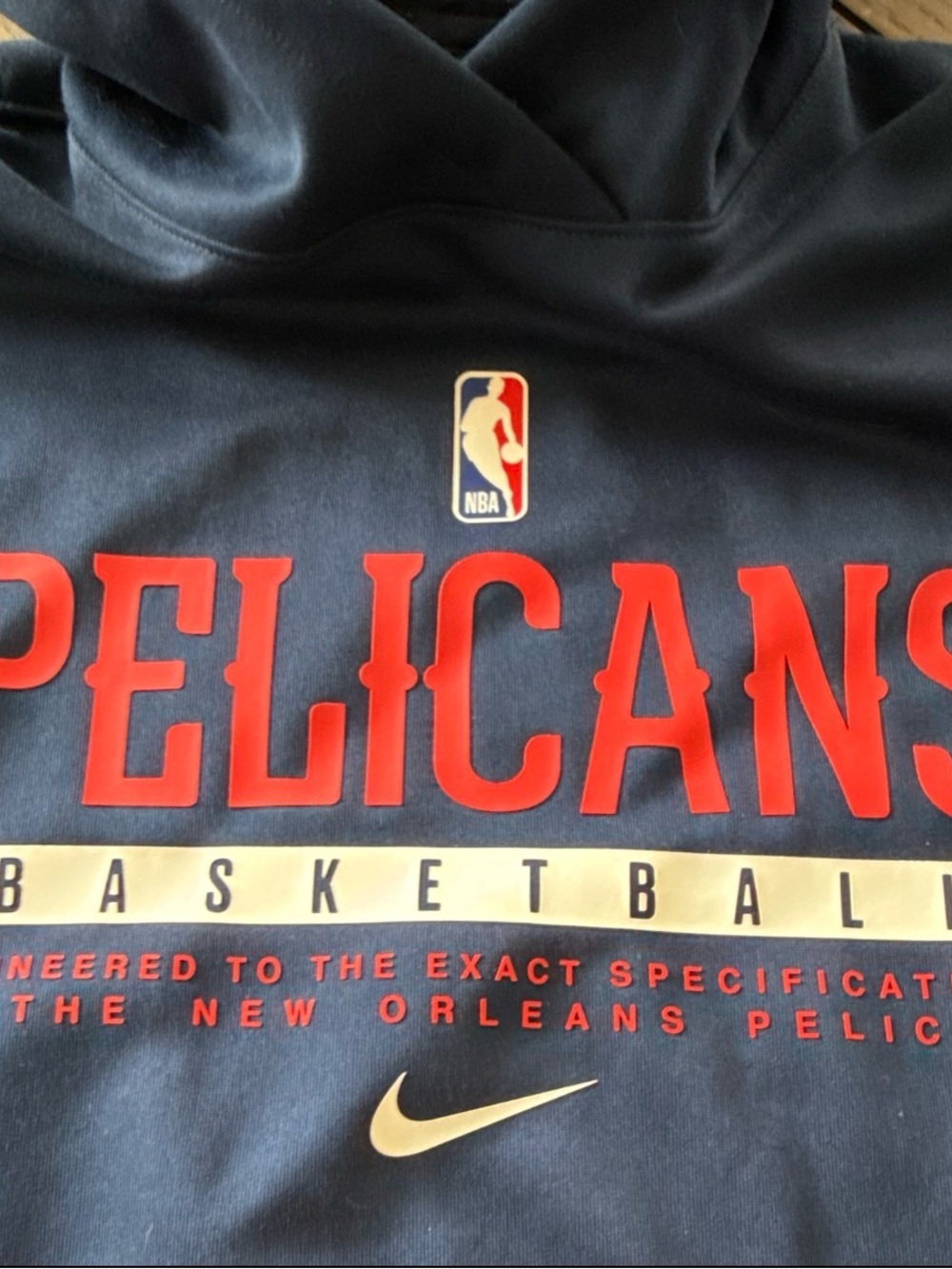Nike NBA New Orleans Pelicans Dri-FIT Hoodie Sweatshirt Blue Size L - Picture 3 of 3